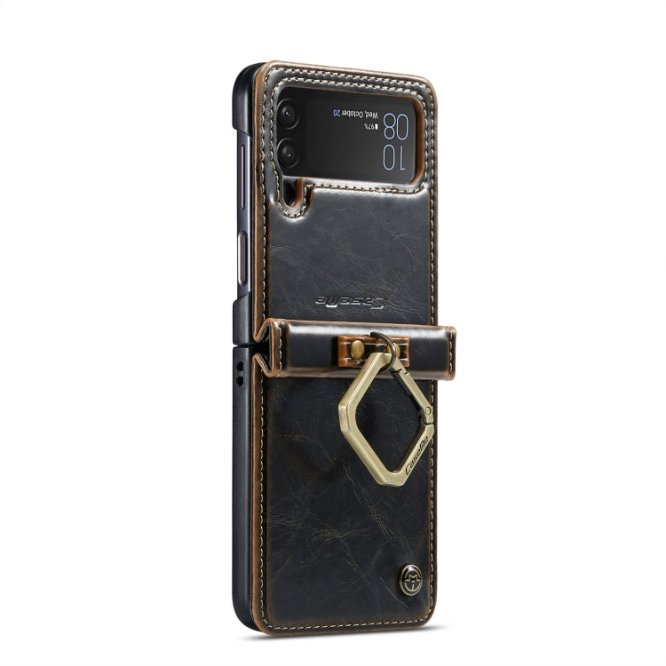 For Samsung Galaxy Z Flip4 CaseMe 003 Crazy Horse Texture Leather Phone Case with Lanyard(Coffee) - Galaxy Z Flip4 5G Cases by CaseMe | Online Shopping South Africa | PMC Jewellery | Buy Now Pay Later Mobicred