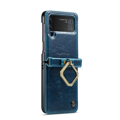 For Samsung Galaxy Z Flip4 CaseMe 003 Crazy Horse Texture Leather Phone Case with Lanyard(Blue) - Galaxy Z Flip4 5G Cases by CaseMe | Online Shopping South Africa | PMC Jewellery | Buy Now Pay Later Mobicred