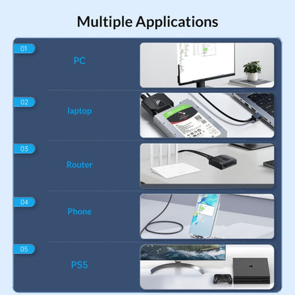 ORICO UTS2 USB 3.0 2.5-inch SATA HDD Adapter with 12V 2A Power Adapter, Cable Length:0.3m(EU Plug) - USB to IDE / SATA by ORICO | Online Shopping South Africa | PMC Jewellery | Buy Now Pay Later Mobicred