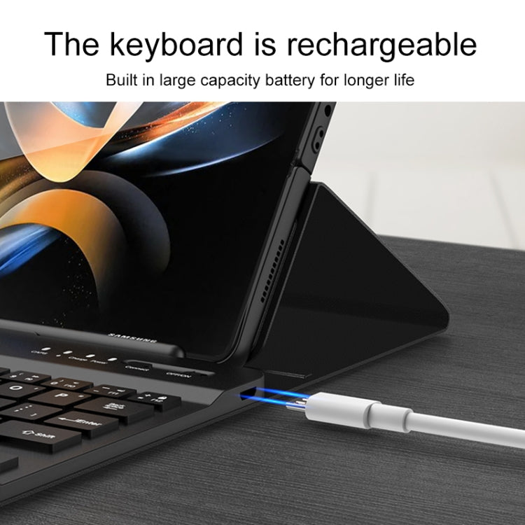 For Samsung Galaxy Z Fold4 5G Magnetic Folding Bluetooth Keyboard Leather Case(Dark Green) - Samsung Keyboard by PMC TechLife | Online Shopping South Africa | PMC TechLife