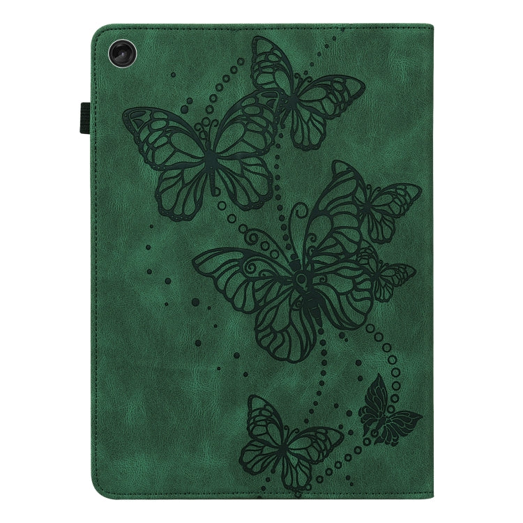 For Lenovo Tab M10 3rd Gen Embossed Butterfly Pattern Leather Tablet Case(Green) - Lenovo by PMC TechLife | Online Shopping South Africa | PMC TechLife | Buy Now Pay Later Mobicred