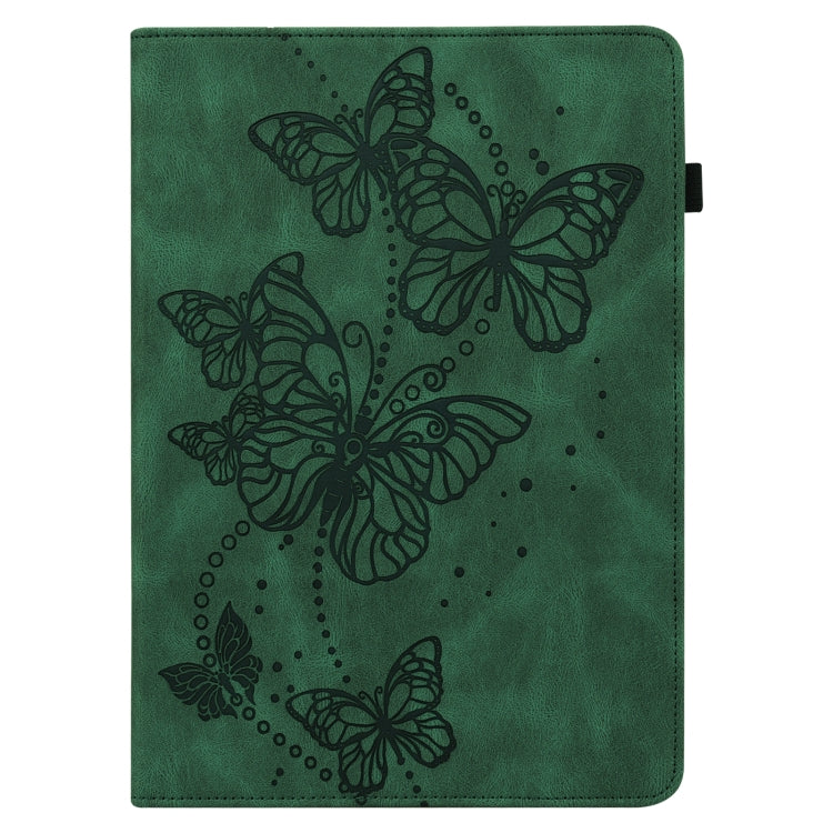 For Lenovo Tab M10 3rd Gen Embossed Butterfly Pattern Leather Tablet Case(Green) - Lenovo by PMC TechLife | Online Shopping South Africa | PMC TechLife | Buy Now Pay Later Mobicred