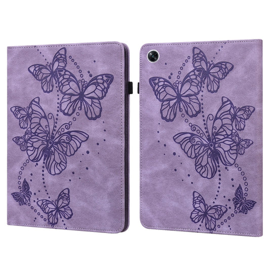 For OPPO Pad Air 2022 Embossed Butterfly Pattern Leather Tablet Case(Purple) - OPPO by PMC Jewellery | Online Shopping South Africa | PMC Jewellery | Buy Now Pay Later Mobicred