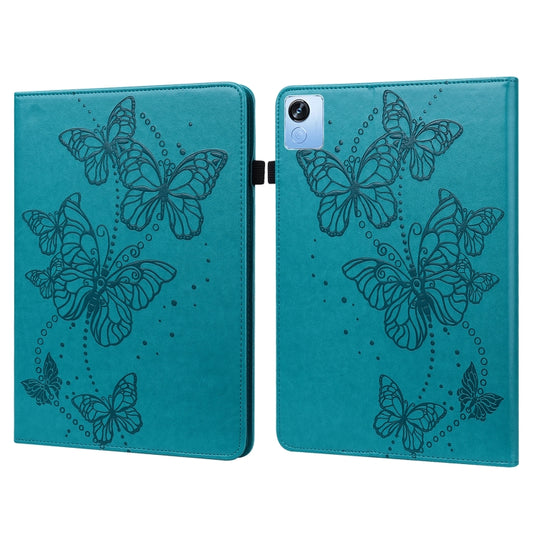 For Realme Pad X Embossed Butterfly Pattern Leather Tablet Case(Blue) - Realme by PMC Jewellery | Online Shopping South Africa | PMC Jewellery | Buy Now Pay Later Mobicred