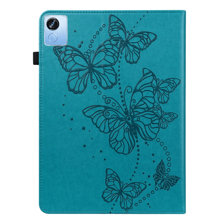 For Realme Pad X Embossed Butterfly Pattern Leather Tablet Case(Blue) - Realme by PMC TechLife | Online Shopping South Africa | PMC TechLife | Buy Now Pay Later Mobicred