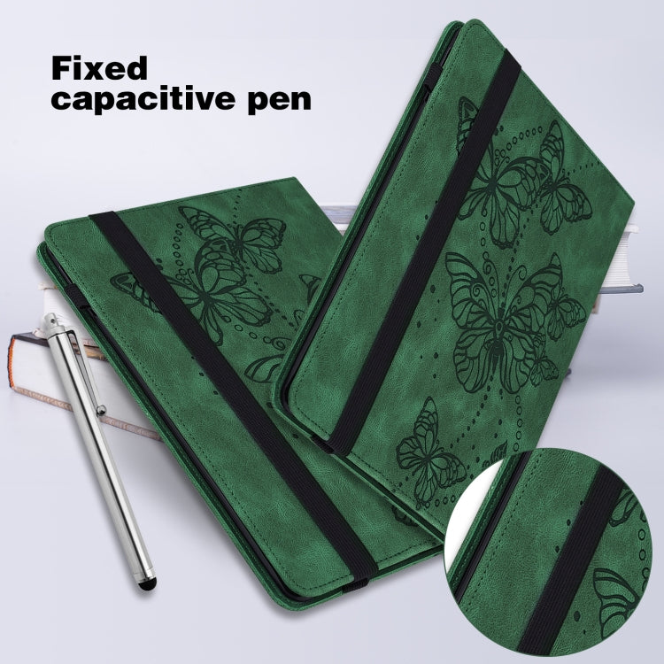 For Nokia T20 10.4 2021 Embossed Butterfly Pattern Leather Tablet Case(Green) - Nokia by PMC TechLife | Online Shopping South Africa | PMC TechLife | Buy Now Pay Later Mobicred