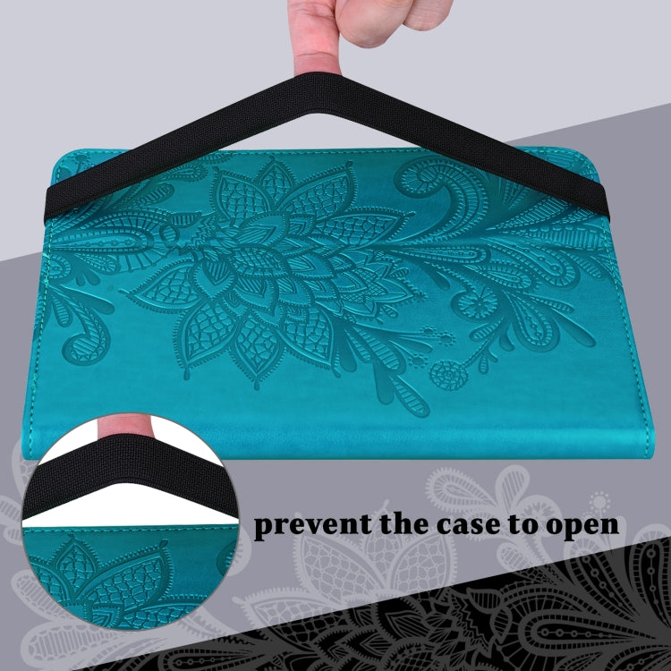 For Lenovo Tab M10 3rd Gen Lace Flower Embossing Pattern Leather Tablet Case(Blue) - Lenovo by PMC TechLife | Online Shopping South Africa | PMC TechLife | Buy Now Pay Later Mobicred