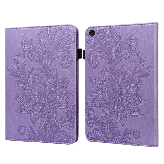 For Lenovo Tab M10 3rd Gen Lace Flower Embossing Pattern Leather Tablet Case(Purple) - Lenovo by PMC Jewellery | Online Shopping South Africa | PMC Jewellery | Buy Now Pay Later Mobicred