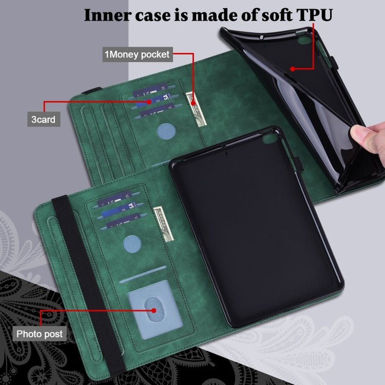 For Realme Pad X Lace Flower Embossing Pattern Leather Tablet Case(Green) - Realme by PMC TechLife | Online Shopping South Africa | PMC TechLife | Buy Now Pay Later Mobicred