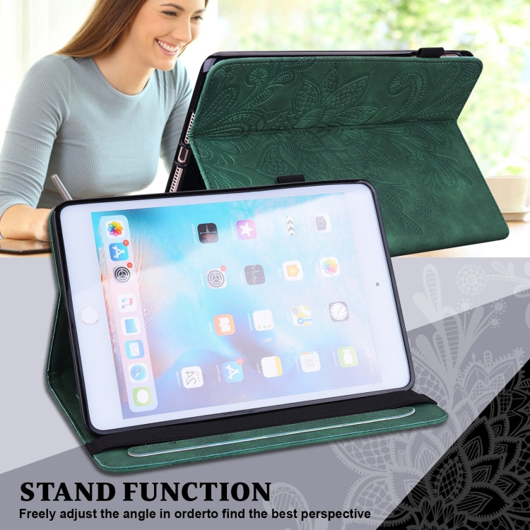 For Realme Pad X Lace Flower Embossing Pattern Leather Tablet Case(Green) - Realme by PMC TechLife | Online Shopping South Africa | PMC TechLife | Buy Now Pay Later Mobicred