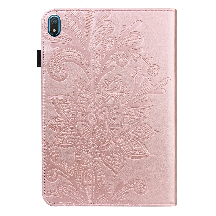 For Nokia T20 10.4 2021 Lace Flower Embossing Pattern Leather Tablet Case(Pink) - Nokia by PMC TechLife | Online Shopping South Africa | PMC TechLife | Buy Now Pay Later Mobicred