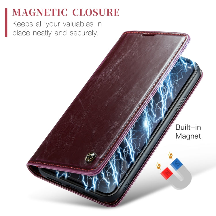 For iPhone XR CaseMe 003 Crazy Horse Texture Leather Phone Case(Wine Red) - More iPhone Cases by CaseMe | Online Shopping South Africa | PMC Jewellery | Buy Now Pay Later Mobicred