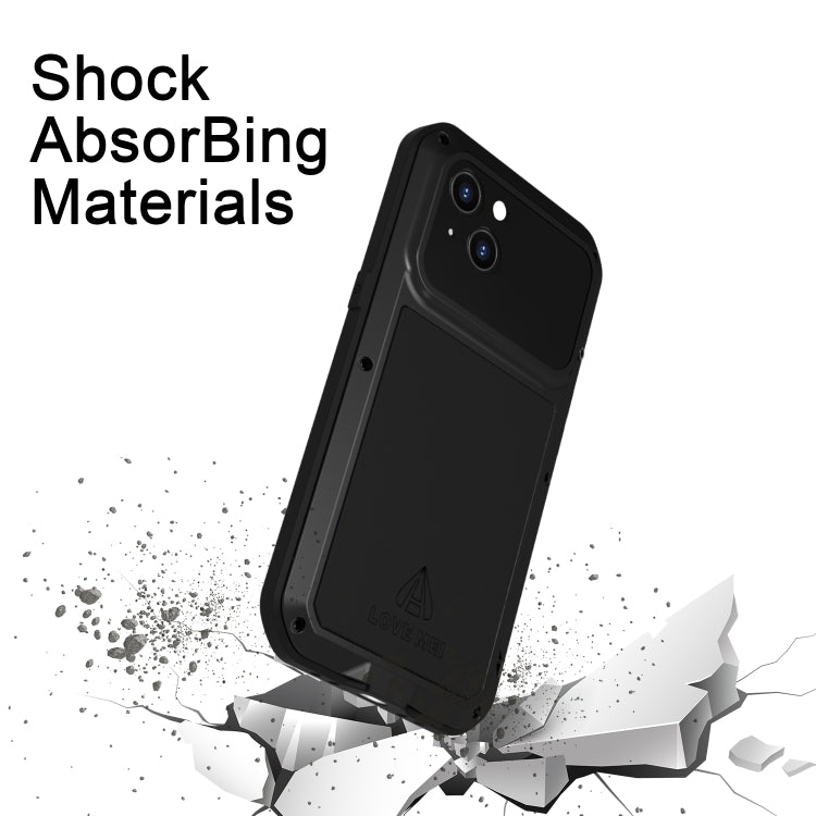 For iPhone 14 LOVE MEI Metal Shockproof Life Waterproof Dustproof Phone Case(Yellow) - free shipping - PMC TechLife - Order now!