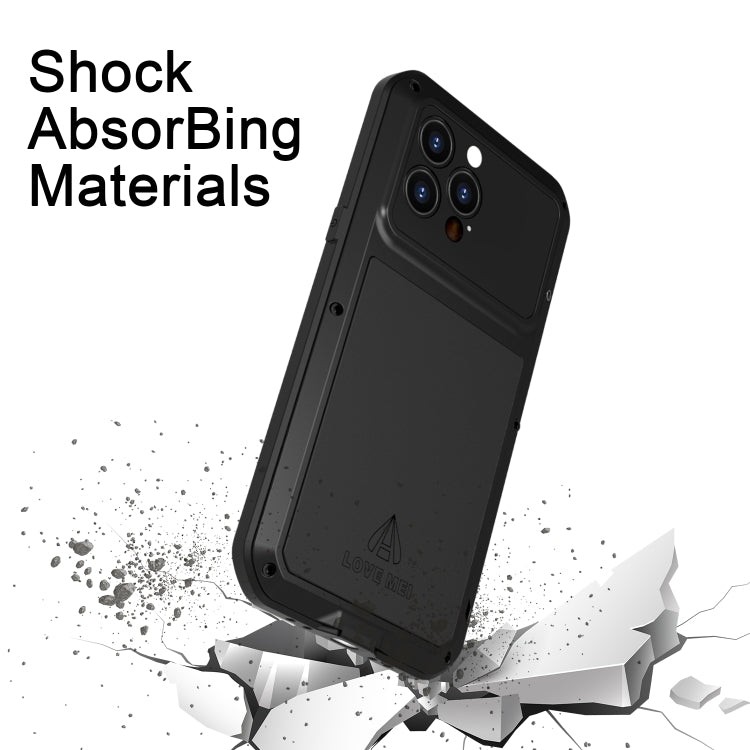 For iPhone 14 Pro Max LOVE MEI Metal Shockproof Life Waterproof Dustproof Phone Case(Yellow) - iPhone 14 Pro Max Cases by LOVE MEI | Online Shopping South Africa | PMC TechLife | Buy Now Pay Later Mobicred