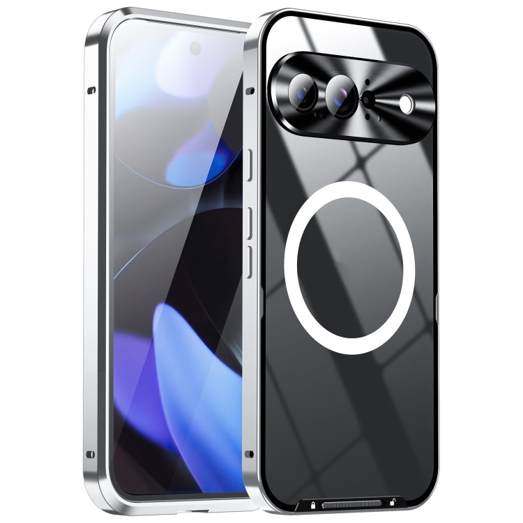 For Google Pixel 9 MagSafe Magnetic Frosted Metal Phone Case(Silver) - Google Cases by PMC TechLife | Online Shopping South Africa | PMC TechLife | Buy Now Pay Later Mobicred