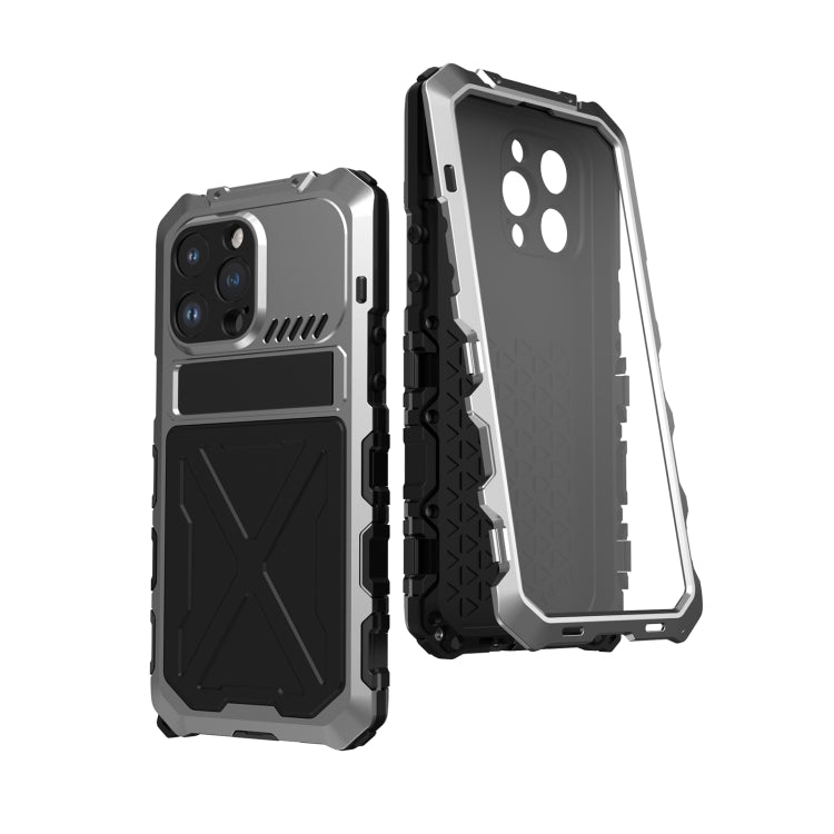 For iPhone 14 R-JUST Life Waterproof Dustproof Shockproof Phone Case(Silver) - iPhone 14 Cases by R-JUST | Online Shopping South Africa | PMC TechLife | Buy Now Pay Later Mobicred