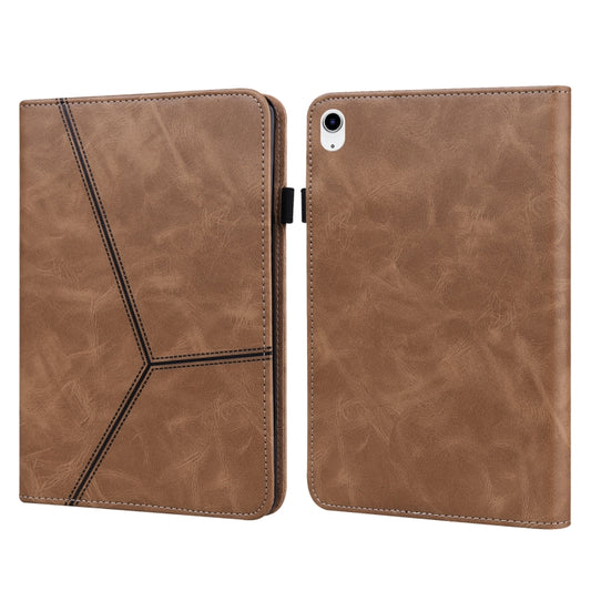 For iPad 2025 / 2022 Solid Color Embossed Striped Leather Tablet Case(Brown) - iPad 2025 / 2022 Cases by PMC Jewellery | Online Shopping South Africa | PMC Jewellery | Buy Now Pay Later Mobicred