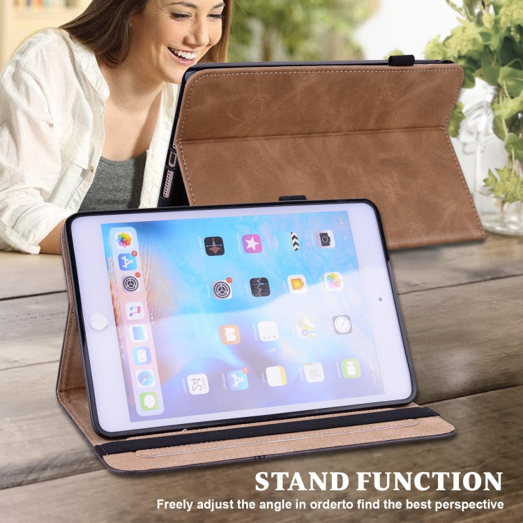 For iPad 2025 / 2022 Solid Color Embossed Striped Leather Tablet Case(Brown) - iPad 2025 / 2022 Cases by PMC Jewellery | Online Shopping South Africa | PMC Jewellery | Buy Now Pay Later Mobicred