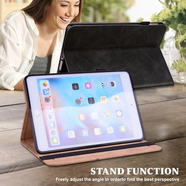 For iPad 2025 / 2022 Solid Color Embossed Striped Leather Tablet Case(Black) - iPad 2025 / 2022 Cases by PMC TechLife | Online Shopping South Africa | PMC TechLife | Buy Now Pay Later Mobicred