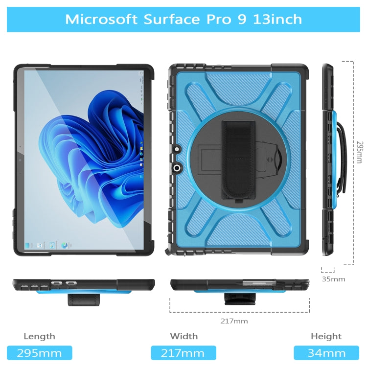 For MicroSoft Surface Pro 9 / 10 / 11 Rotatable Kickstand Grip Shockproof Tablet Case(Blue) - Others by PMc TechLife | Online Shopping South Africa | PMc TechLife | Buy Now Pay Later Mobicred