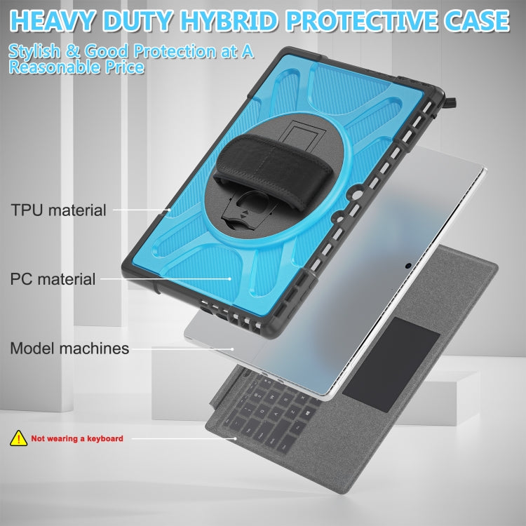 For MicroSoft Surface Pro 9 / 10 / 11 Rotatable Kickstand Grip Shockproof Tablet Case(Blue) - Others by PMc TechLife | Online Shopping South Africa | PMc TechLife | Buy Now Pay Later Mobicred
