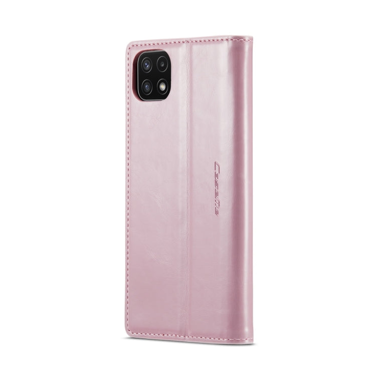 For Samsung Galaxy A22 5G / F42 5G CaseMe 003 Crazy Horse Texture Leather Phone Case(Rose Gold) - Galaxy Phone Cases by CaseMe | Online Shopping South Africa | PMC Jewellery | Buy Now Pay Later Mobicred