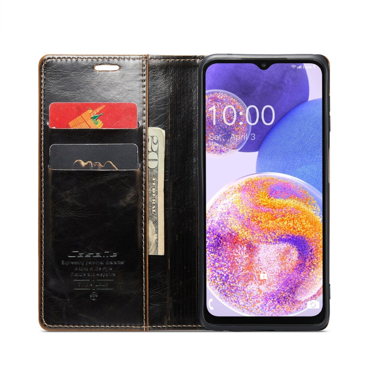 For Samsung Galaxy A23 / M23 CaseMe 003 Crazy Horse Texture Leather Phone Case(Coffee) - Galaxy Phone Cases by CaseMe | Online Shopping South Africa | PMC Jewellery | Buy Now Pay Later Mobicred