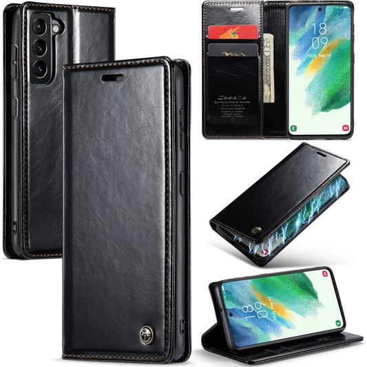 For Samsung Galaxy S21 FE 5G CaseMe 003 Crazy Horse Texture Leather Phone Case(Black) - Galaxy Phone Cases by CaseMe | Online Shopping South Africa | PMC Jewellery | Buy Now Pay Later Mobicred