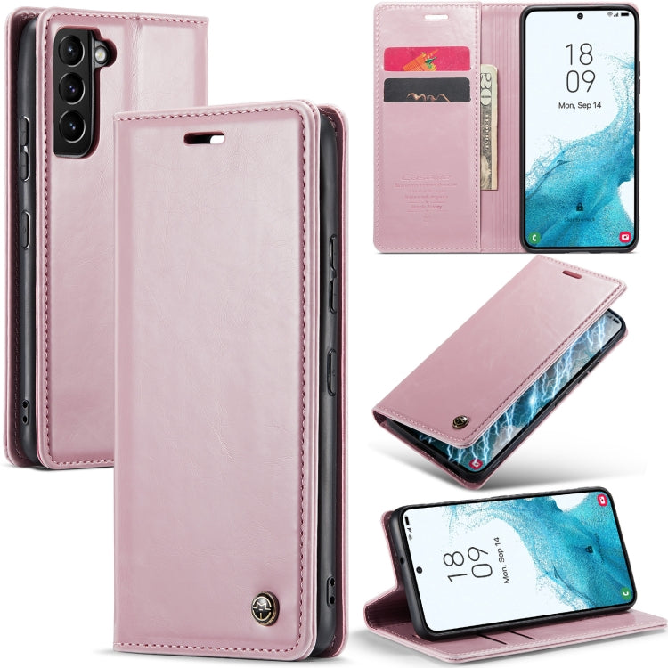 For Samsung Galaxy S22+ 5G CaseMe 003 Crazy Horse Texture Leather Phone Case(Rose Gold) - Galaxy S22+ 5G Cases by CaseMe | Online Shopping South Africa | PMC Jewellery | Buy Now Pay Later Mobicred