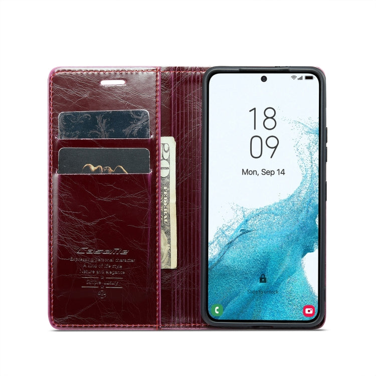 For Samsung Galaxy S22+ 5G CaseMe 003 Crazy Horse Texture Leather Phone Case(Wine Red) - Galaxy S22+ 5G Cases by CaseMe | Online Shopping South Africa | PMC Jewellery | Buy Now Pay Later Mobicred