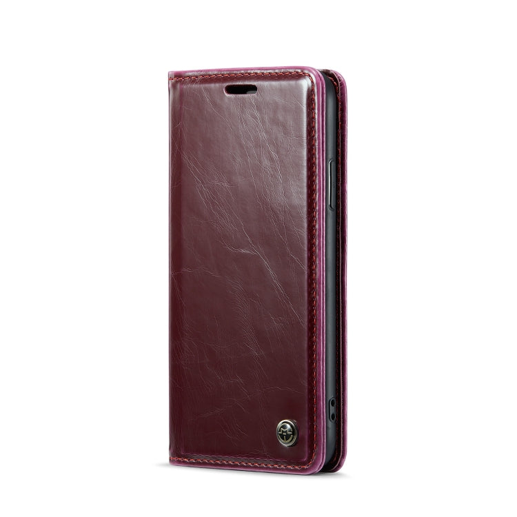 For iPhone XS Max CaseMe 003 Crazy Horse Texture Leather Phone Case(Wine Red) - More iPhone Cases by CaseMe | Online Shopping South Africa | PMC Jewellery | Buy Now Pay Later Mobicred