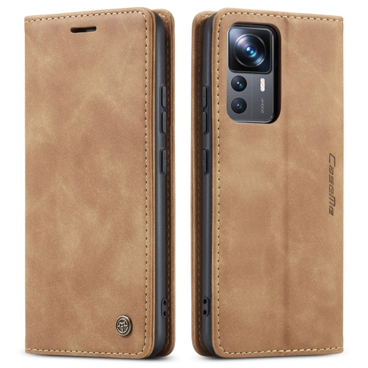 For Xiaomi 12T / 12T Pro CaseMe 013 Multifunctional Horizontal Flip Leather Phone Case(Brown) - Xiaomi Cases by CaseMe | Online Shopping South Africa | PMC Jewellery | Buy Now Pay Later Mobicred