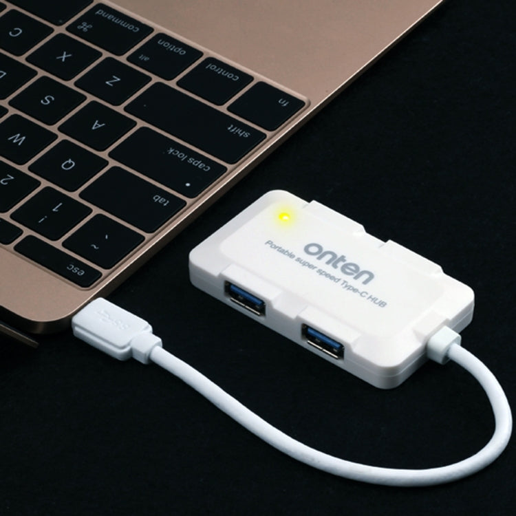 Onten OTN-9102 4-port USB3.0 Portable HUB Docking Station(White) - USB HUB by Onten | Online Shopping South Africa | PMC Jewellery | Buy Now Pay Later Mobicred