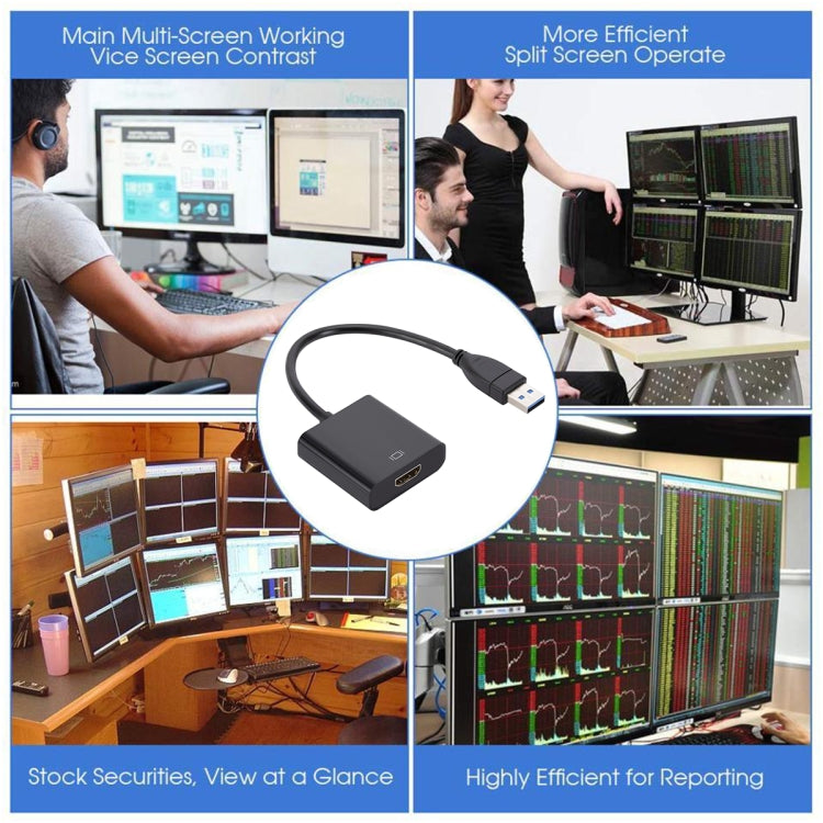 USB 3.0 to HDMI Converter Large Shell(Black) - Converter by PMC TechLife | Online Shopping South Africa | PMC TechLife | Buy Now Pay Later Mobicred