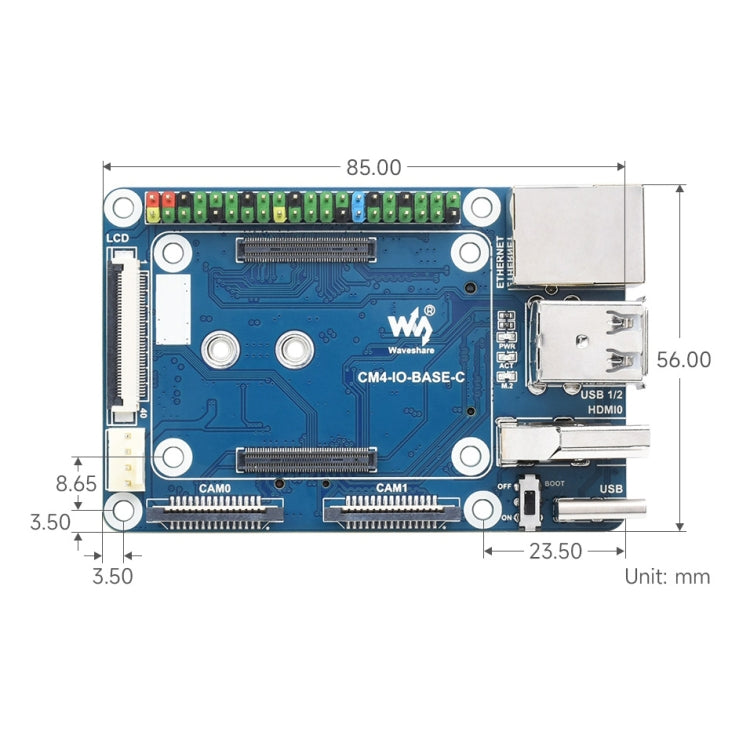 Waveshare Mini Base Board Designed for Raspberry Pi Compute Module 4 - free shipping - PMC Jewellery - Order now!