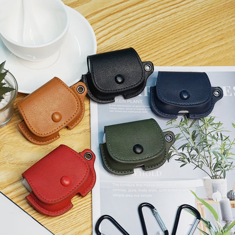 For AirPods Pro Backpack Style PU Leather Earphone Protective Case with Lanyard(Black) - For AirPods Pro by PMC Jewellery | Online Shopping South Africa | PMC Jewellery | Buy Now Pay Later Mobicred