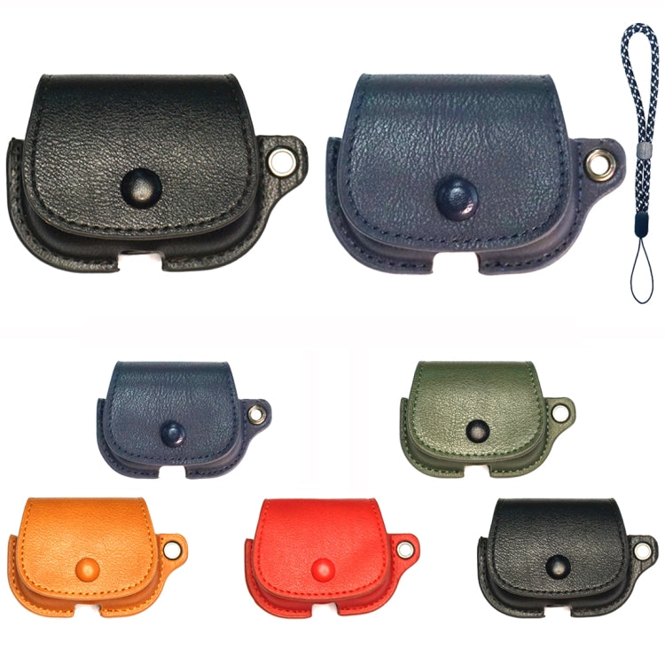 For AirPods 3 Backpack Style PU Leather Earphone Protective Case with Lanyard(Army Green) - For AirPods 3 by PMC Jewellery | Online Shopping South Africa | PMC Jewellery | Buy Now Pay Later Mobicred