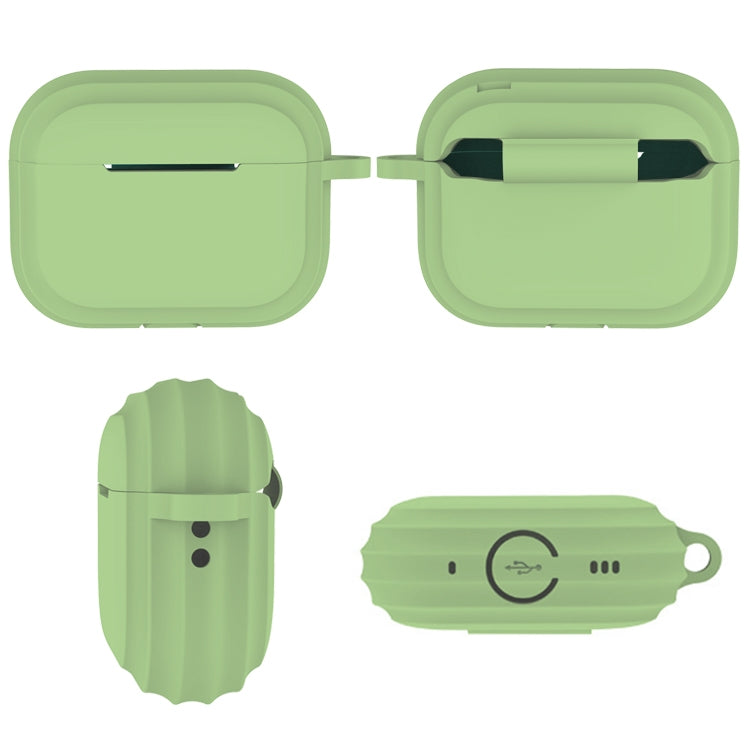 For AirPods Pro 2 Striped Shockproof Earphone Case(Yellow) - For AirPods Pro 2 by PMC Jewellery | Online Shopping South Africa | PMC Jewellery | Buy Now Pay Later Mobicred