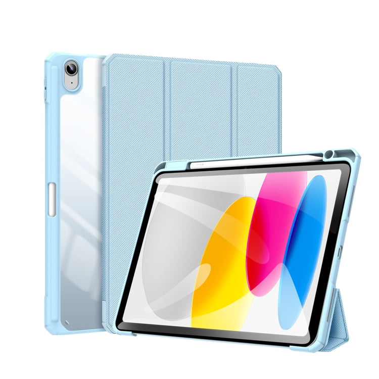 For iPad 10th Gen 10.9 2022 DUX DUCIS TOBY Series Antiskid Leather Smart Tablet Case(Blue) - iPad 10th Gen 10.9 Cases by DUX DUCIS | Online Shopping South Africa | PMC Jewellery | Buy Now Pay Later Mobicred