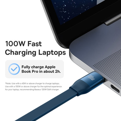 Baseus Bright Mirror 3 in 1 USB-C / Type-C 100W Telescopic Data Cable, Length: 1.2m(Blue) - Multifunction Cable by Baseus | Online Shopping South Africa | PMC Jewellery | Buy Now Pay Later Mobicred