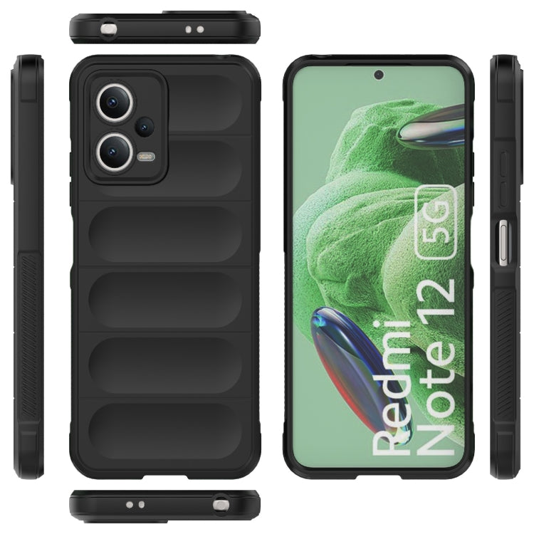 For Xiaomi Redmi Note 12 5G /  Note 12 5G India Magic Shield TPU + Flannel Phone Case(Grey) - Note 12 Cases by PMC TechLife | Online Shopping South Africa | PMC TechLife | Buy Now Pay Later Mobicred