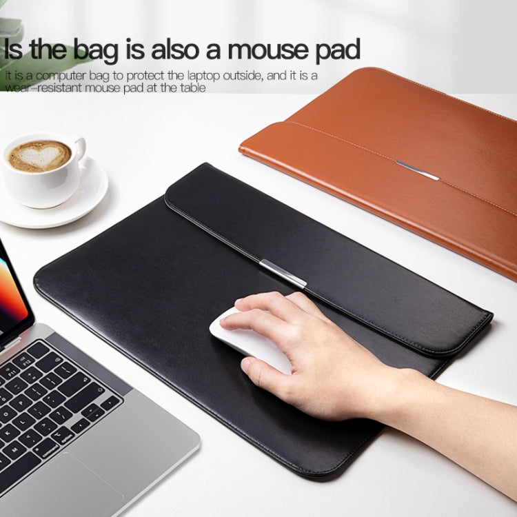 For 13.3 / 13.6 / 14 inch Laptop Ultra-thin Leather Laptop Sleeve(Black) - 13.3 inch by PMC Jewellery | Online Shopping South Africa | PMC Jewellery | Buy Now Pay Later Mobicred