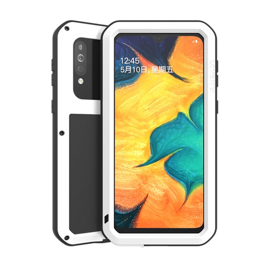 For Galaxy A40s LOVE MEI Metal Shockproof Waterproof Dustproof Protective Case(White) - Galaxy Phone Cases by LOVE MEI | Online Shopping South Africa | PMC Jewellery | Buy Now Pay Later Mobicred