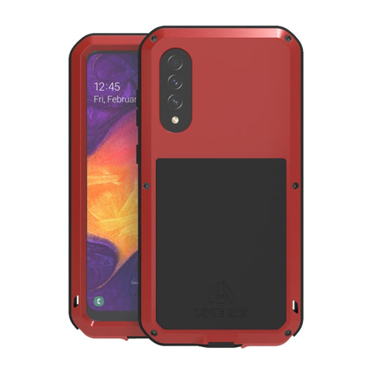 For Galaxy A50 LOVE MEI Metal Shockproof Waterproof Dustproof Protective Case(Red) - Galaxy Phone Cases by LOVE MEI | Online Shopping South Africa | PMC Jewellery | Buy Now Pay Later Mobicred