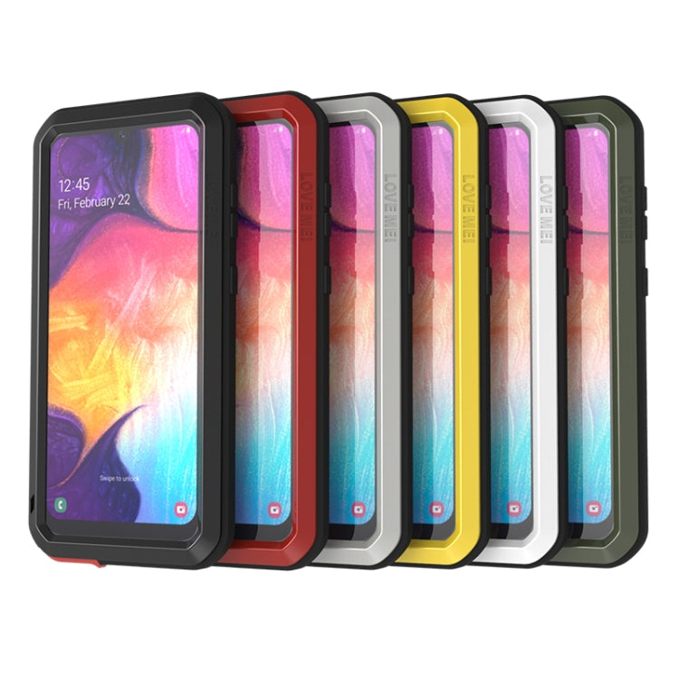 For Galaxy A50 LOVE MEI Metal Shockproof Waterproof Dustproof Protective Case(Red) - Galaxy Phone Cases by LOVE MEI | Online Shopping South Africa | PMC TechLife | Buy Now Pay Later Mobicred