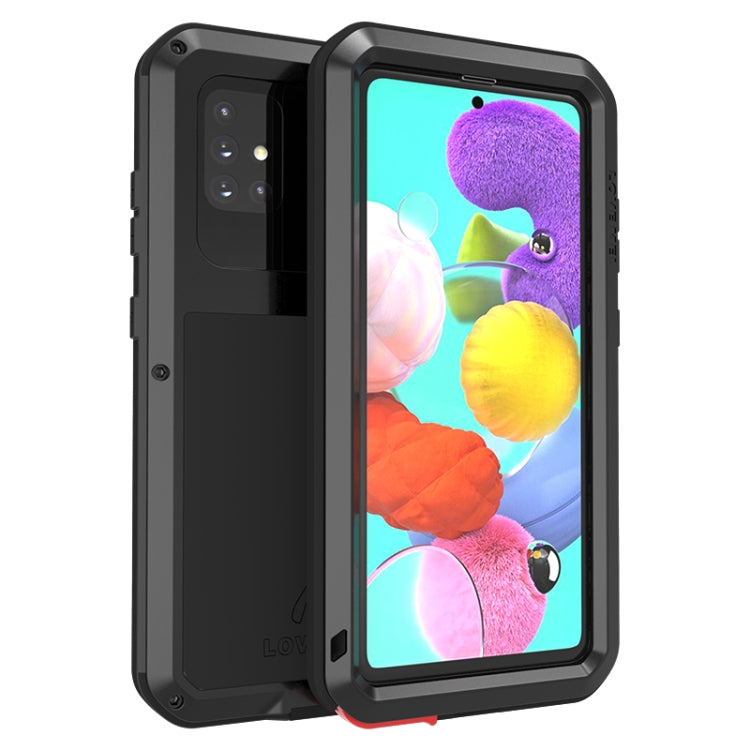 For Galaxy A51 LOVE MEI Metal Shockproof Waterproof Dustproof Protective Case(Black) - Galaxy Phone Cases by LOVE MEI | Online Shopping South Africa | PMC Jewellery | Buy Now Pay Later Mobicred