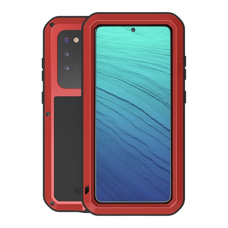 For Galaxy S20 LOVE MEI Metal Shockproof Waterproof Dustproof Protective Case(Red) - Galaxy Phone Cases by LOVE MEI | Online Shopping South Africa | PMC Jewellery