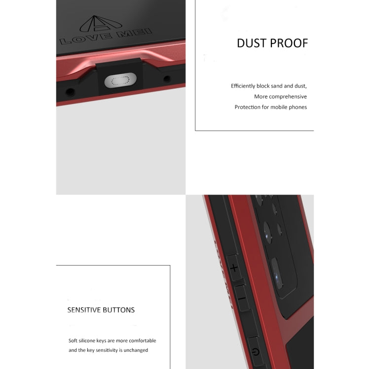 For Galaxy S20 Ultra LOVE MEI Metal Shockproof Waterproof Dustproof Protective Case(White) - free shipping - PMC TechLife - Order now!