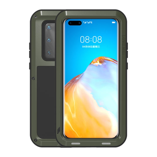 For Huawei P40 Pro LOVE MEI Metal Shockproof Waterproof Dustproof Protective Case(Army Green) - Huawei Cases by LOVE MEI | Online Shopping South Africa | PMC Jewellery