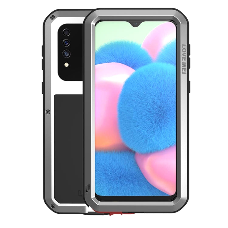 For Galaxy A30s LOVE MEI Metal Shockproof Waterproof Dustproof Protective Case(Silver) - Galaxy Phone Cases by LOVE MEI | Online Shopping South Africa | PMC TechLife | Buy Now Pay Later Mobicred